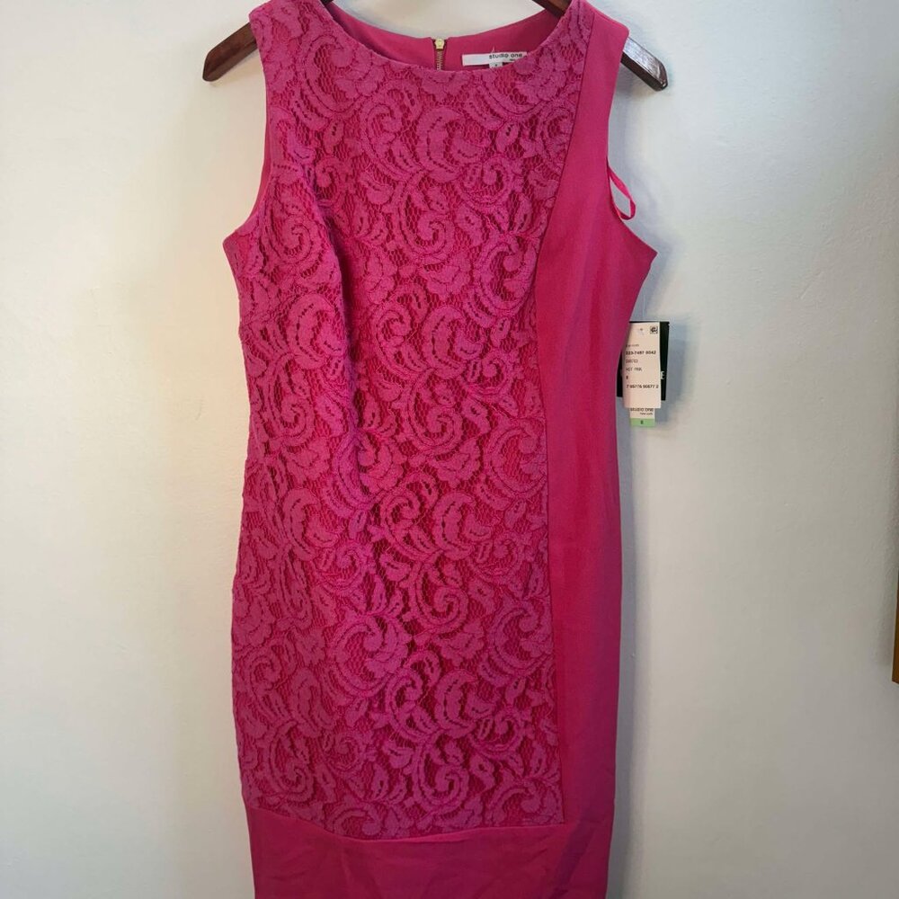 Studio One Sleeveless shift Dress/ Pink